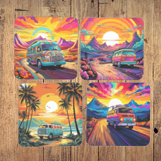 Sunset Van Life Coaster Set