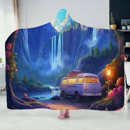 Campervan Waterfall Hooded Blanket