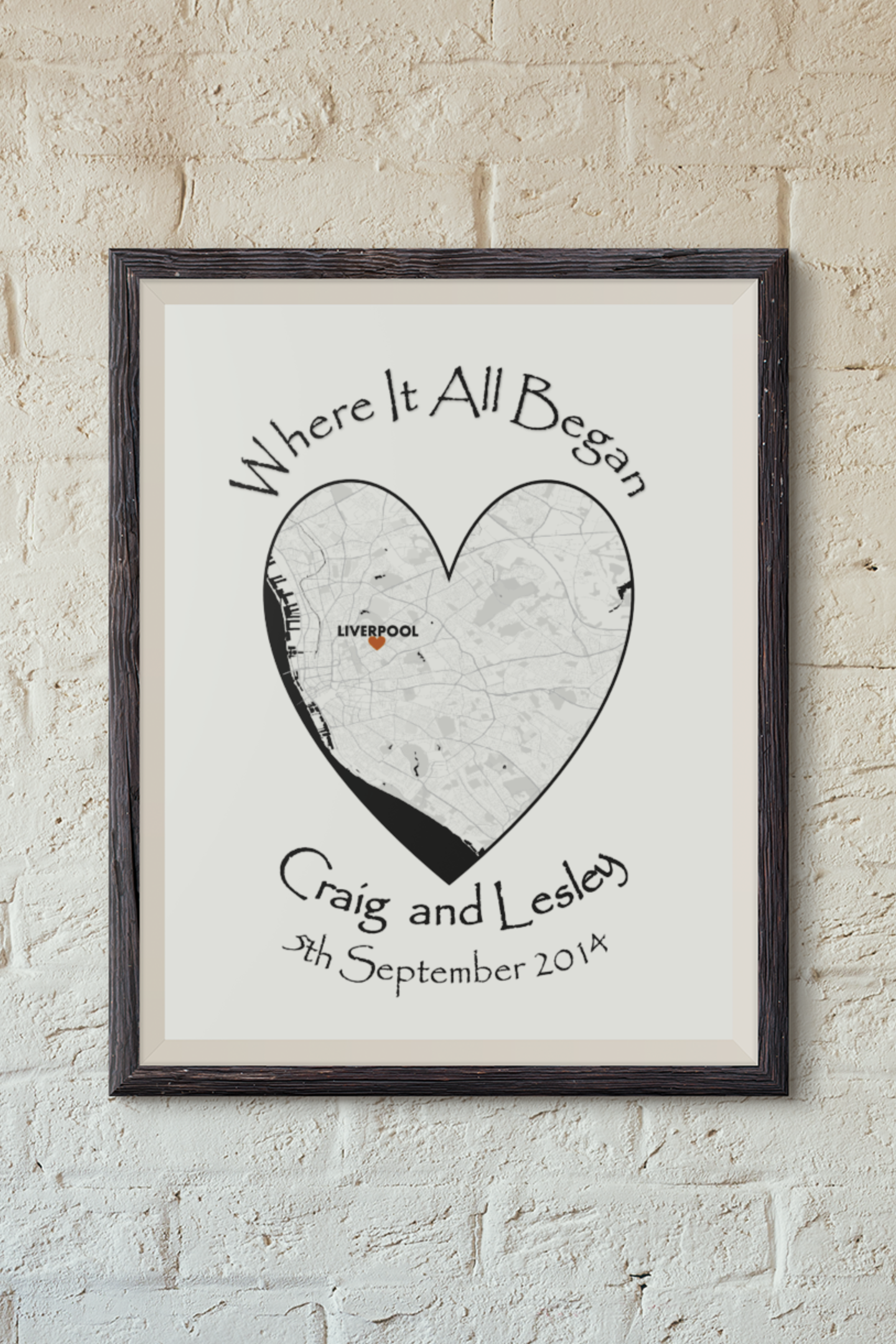 Personalised Heart Map Prints