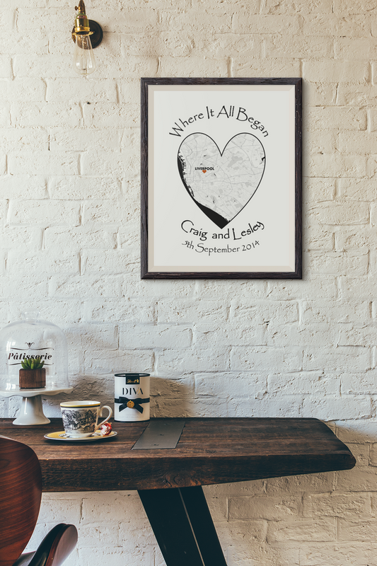 Personalised Heart Map Prints