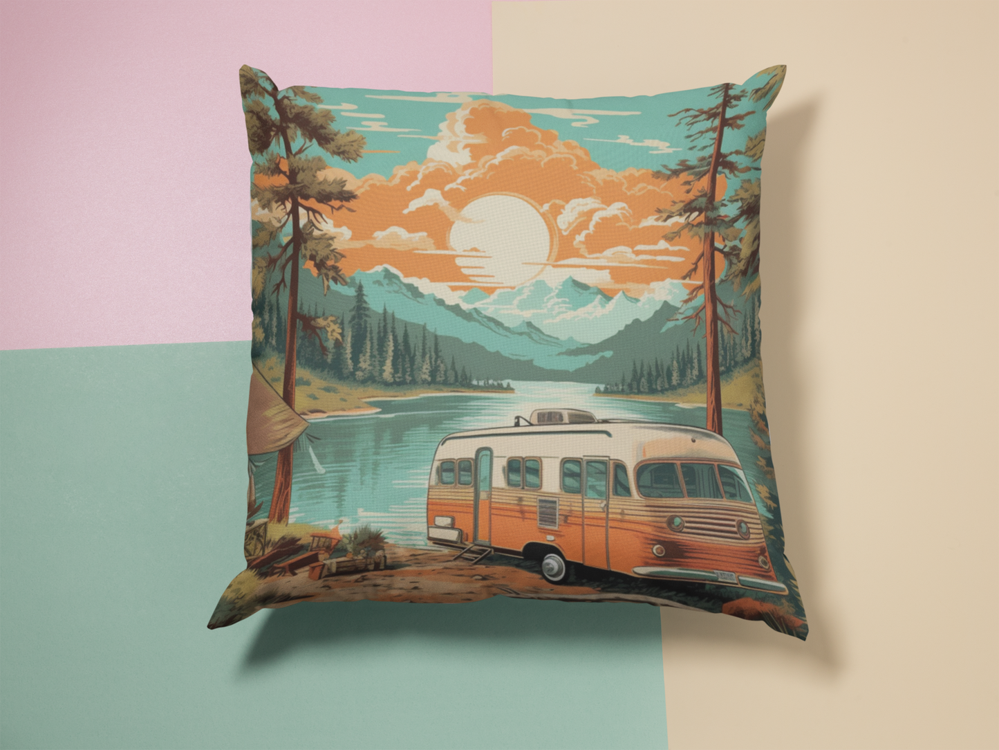 Lake Campervan Cushion Cover